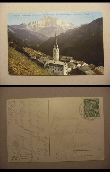 Cartolina Pieve del Livinallongo (Buchenstein), mit Monte Civetta TIROL 1910