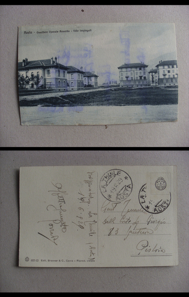 Cartolina / postcard AOSTA - Quartiere Operaio Ansaldo - Ville …