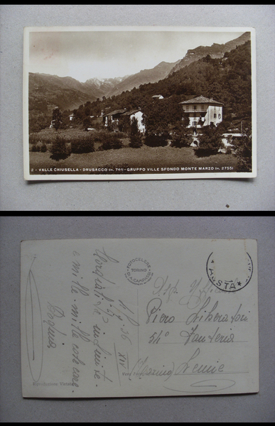 Cartolina / postcard Valle Chiusella - Drusacco (Torino) Gruppo ville …