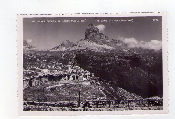 Cartolina / postcard Ricoveri di Guerra al Monte Piana - …