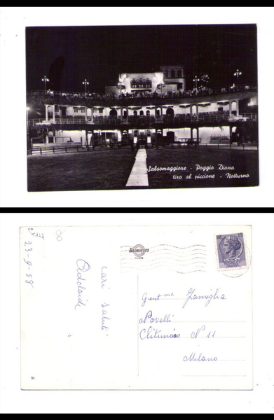 Cartolina / postcard Salsomaggiore (Parma) Poggio Diana tiro al piccione …