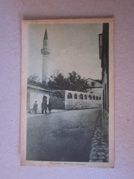 Cartolina VALONA Moschea Albanese. Foto Cav. Alemanni