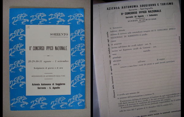 Programma II°Concorso Ippico Nazionale SORRENTO 1962