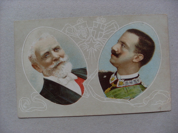 Cartolina / postcard celebrativa VITTORIO EMANUELE III DI SAVOIA e …