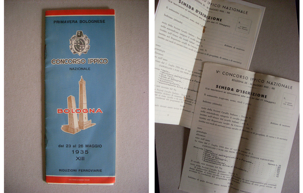 Depliant CONCORSO IPPICO NAZIONALE BOLOGNA - Primavera Bolognese 1935. Ippodromo …