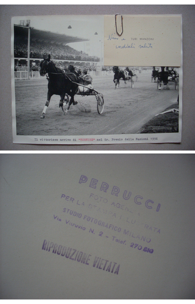 Foto"Il vittorioso arrivo di TORNESE nel Gr.Premio delle Nazioni 1956" …