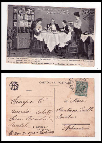 Cartolina / postcard Apparecchi VECK - Brambilla MILANO (cucina - …