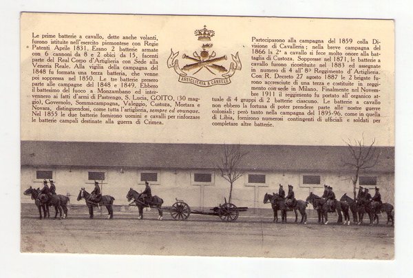 Cartolina / postcard Reggimenti: Artiglieria a Cavallo / Batterie a …