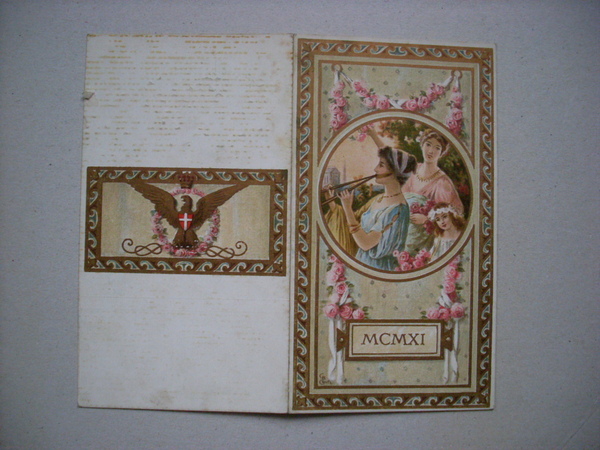 Cartoncino biglietto augurale Anno Nuovo 1911 (Savoia)
