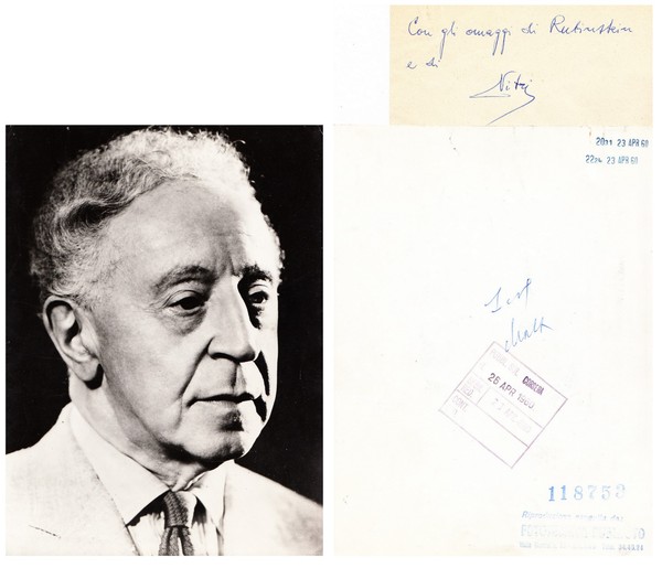 Arthur Rubinstein (Lodz, 1887 – Ginevra,1982). Grande pianista. Fotografia con …