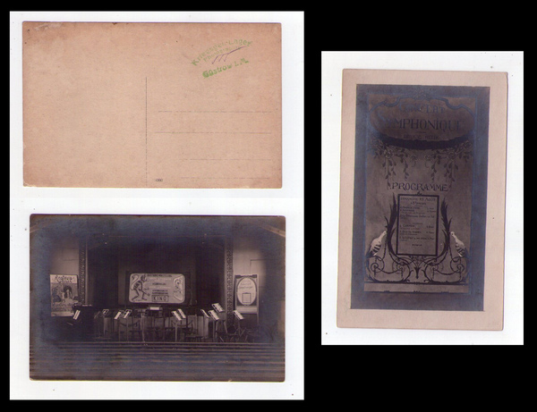 2 Cartoline / postcards fotografiche teatrino allestito nel campo Kriegsgel …