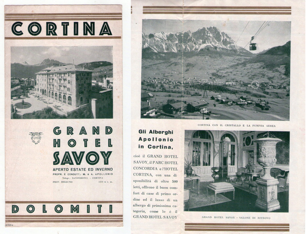 Brochure "CORTINA - Grand Hotel Savoy. Dolomiti"