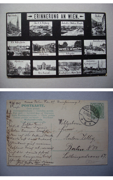 Cartolina / postcard Erinnerung an Wien (Vienna) 1907