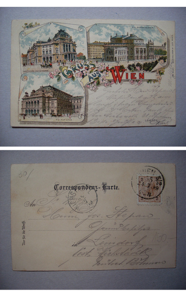 Cartolina / postcard Gruss aus Wien (Vienna) 1899