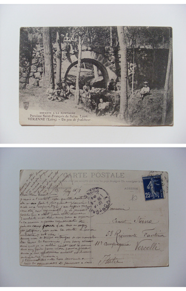 Cartolina / postcard Enfants a la montagne. Paroisse Saint - …