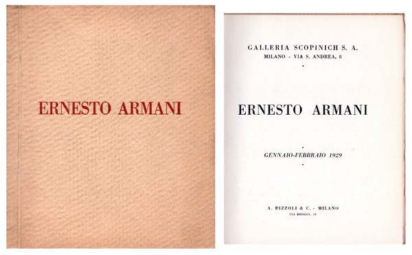 Ernesto Armani. Galleria Scopinich Milano 1929.