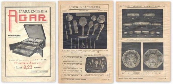 L'Argenteria Agar Valmadonna (Alessandria). Listino luglio 1932. Catalogo.