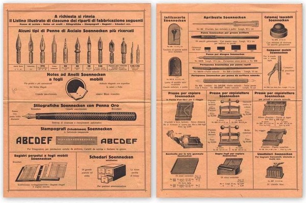 F. Soennecken. Stabilimenti per la fabbricazione delle penne di acciaio, …