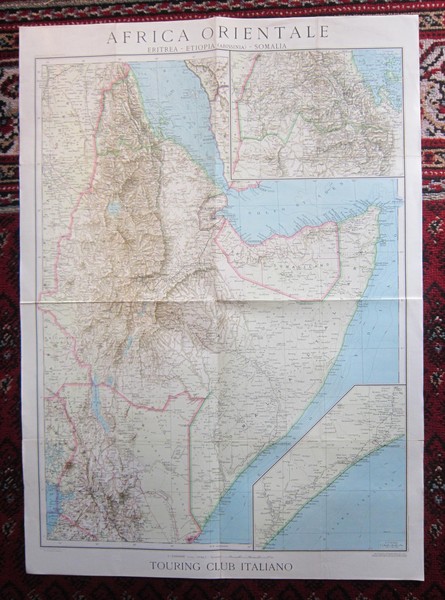 Carta AFRICA ORIENTALE Eritrea - Etiopia (Abissinia) - Somalia. Touring …