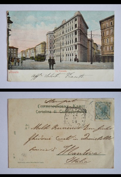 Cartolina / postcard TRIESTE - Via Torrente. 1904