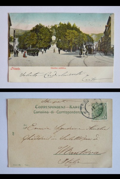 Cartolina / postcard TRIESTE - Giardino pubblico. Primi'900. M.M.N°62