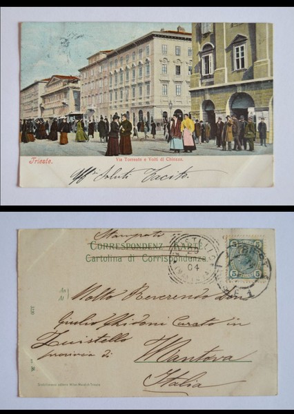 Cartolina / postcard TRIESTE - Via Torrente e Volti di …