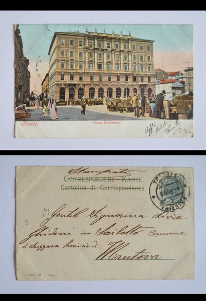 Cartolina / postcard TRIESTE - Piazza Ponterosso. Primi'900. M.M.T.N°25