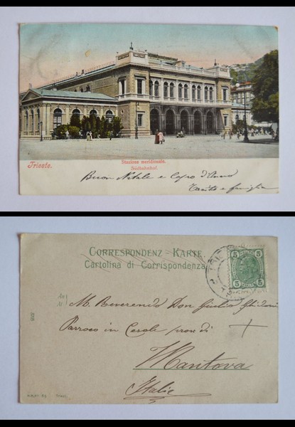 Cartolina / postcard TRIESTE - Stazione meridionale. Südbahnhof. 1905 ca. …