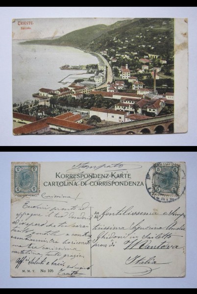 Cartolina / postcard TRIESTE - Barcola. 1905 ca. M.M.T.N°105