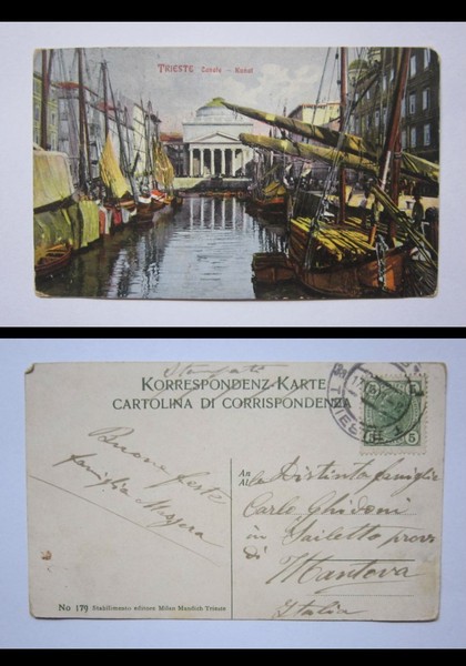 Cartolina / postcard TRIESTE - Canale. Kanal. 1908