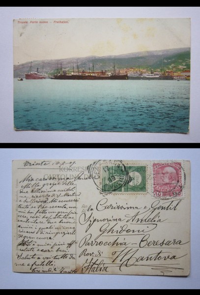 Cartolina / postcard TRIESTE - Porto nuovo. Freihafen. 1909