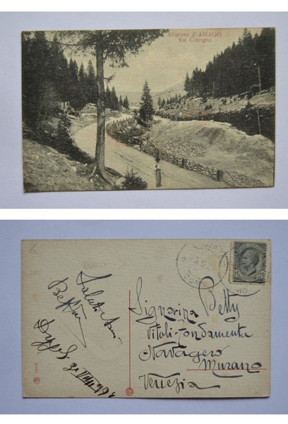 Cartolina / postcard Altipiano d'ASIAGO - Val Canaglia. 1921 ca.