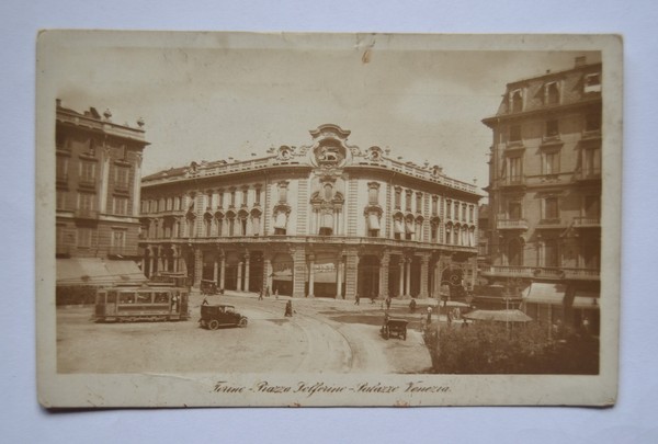 Cartolina / postcard TORINO - Piazza Solferino - Palazzo Venezia …