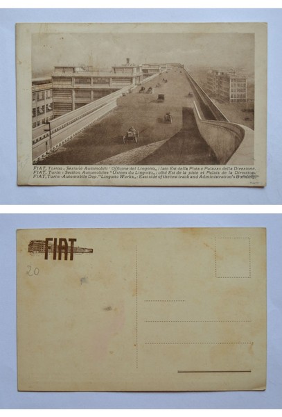 Cartolina / postcard FIAT - Sezione Automobili "Officine del Lingotto": …