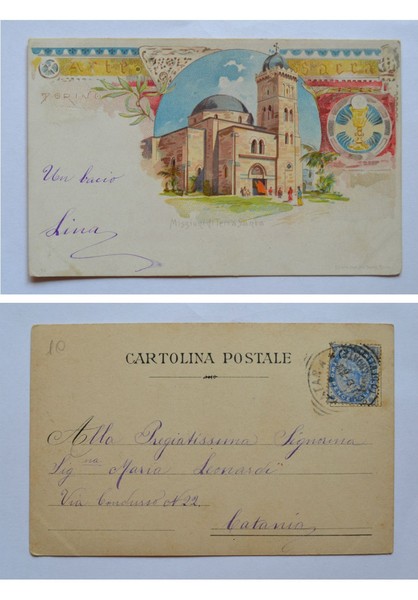 Cartolina / postcard TORINO - Missioni di Terra Santa.
