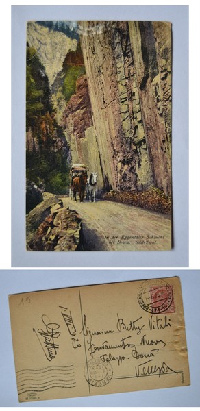 Cartolina / postcard In der Eggentaler Schlucht bei Bozen (Bolzano) …