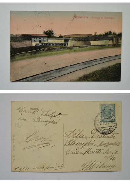 Cartolina / postcard ALESSANDRIA - Entrata in Cittadella.1915