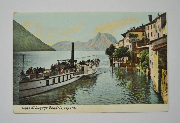 Cartolina / postcard Lago di Lugano, Gandria, vapore.