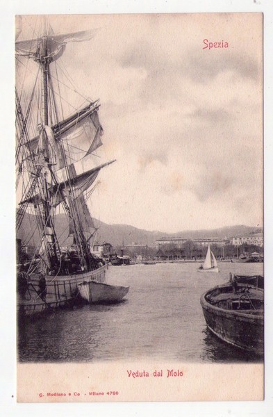 Cartolina / postcard SPEZIA - Veduta del Molo. Ed. G. …