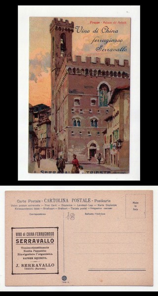 Cartolina / postcard Vino di China ferruginoso SERRAVALLO. TRIESTE - …