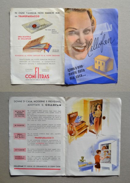 Depliant "IL CELLOFAN - Confitras - Milano" Anni'40