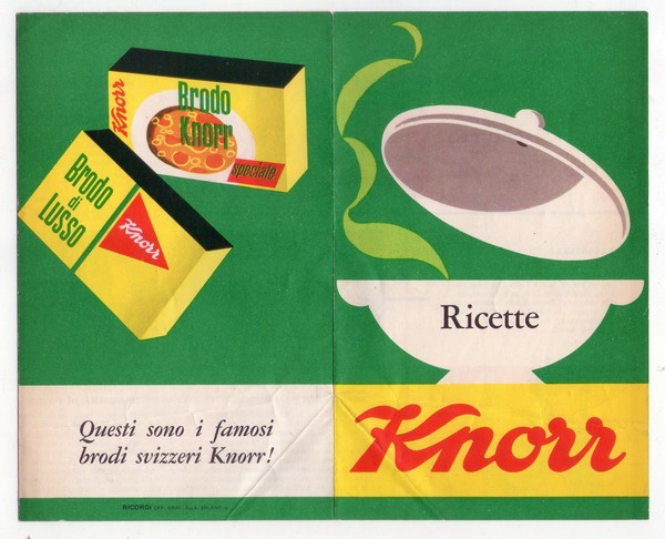 Brochure Ricette KNORR. Officine Grafiche RICORDI - Milano