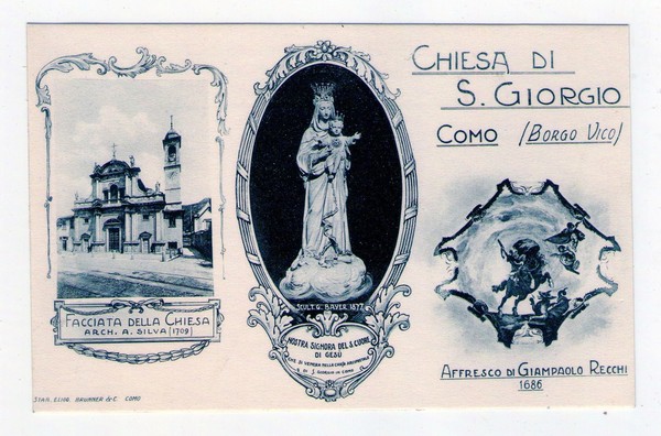 Cartolina Chiesa di S. Giorgio - COMO (Borgo Vico) 1919