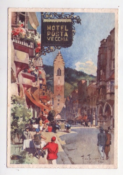 Cartolina/postcard Hotel Centrale Posta Vecchia - Vipiteno (Bolzano) 1934. ill. …