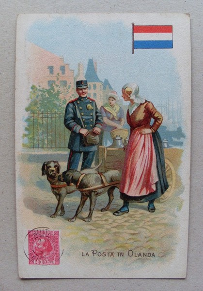 Cartolina/postcard "La Posta in OLANDA" Lysoform - Achille Brioschi & …