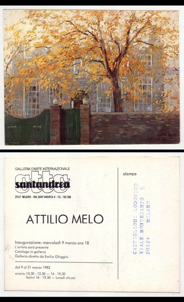 Invito mostra ATTILIO MELO. Galleria d'Arte Internazionale OTTO SANTANDREA. 9 …