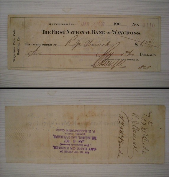 Cambiale/promissory note COCA COLA - First National Bank Waycross (Georgia) …