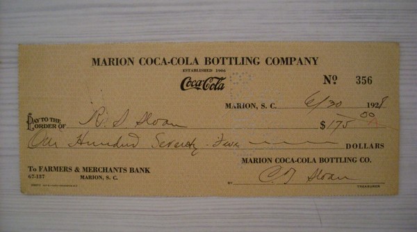 Cambiale/promissory note Marion COCA COLA - Farmers and Merchants Bank …