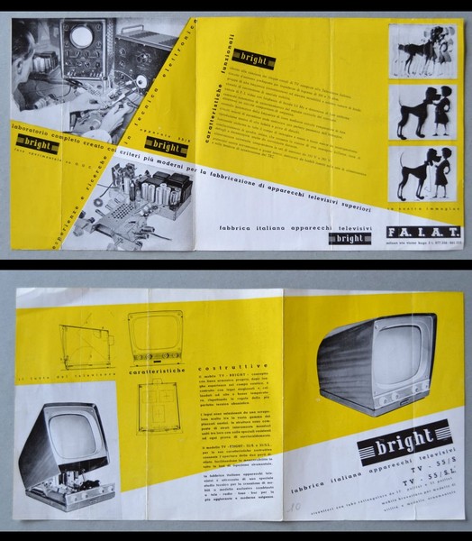 Brochure BRIGHT fabbrica italiana apparecchi televisivi F.A.I.A.T - Milano