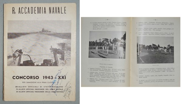 Regia Accademia Navale - Concorso 1943 XXI per l'ammissione alla …